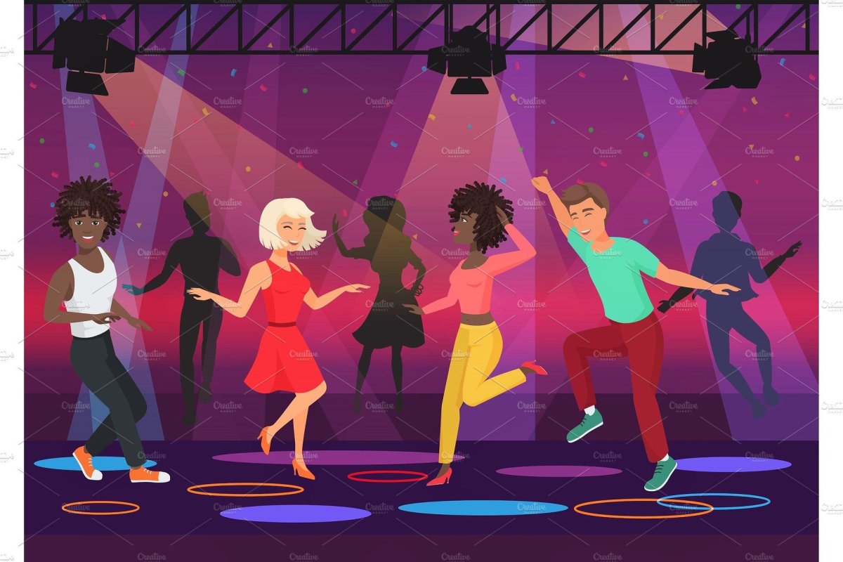 Танцы в мультяшном стиле