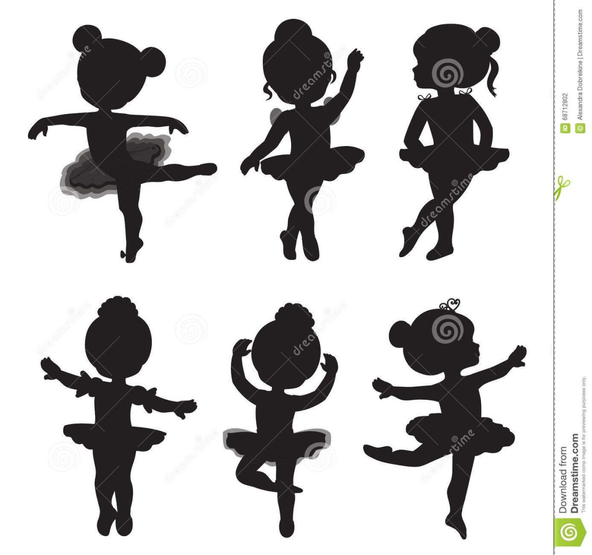 Силуэты балеринок для панно