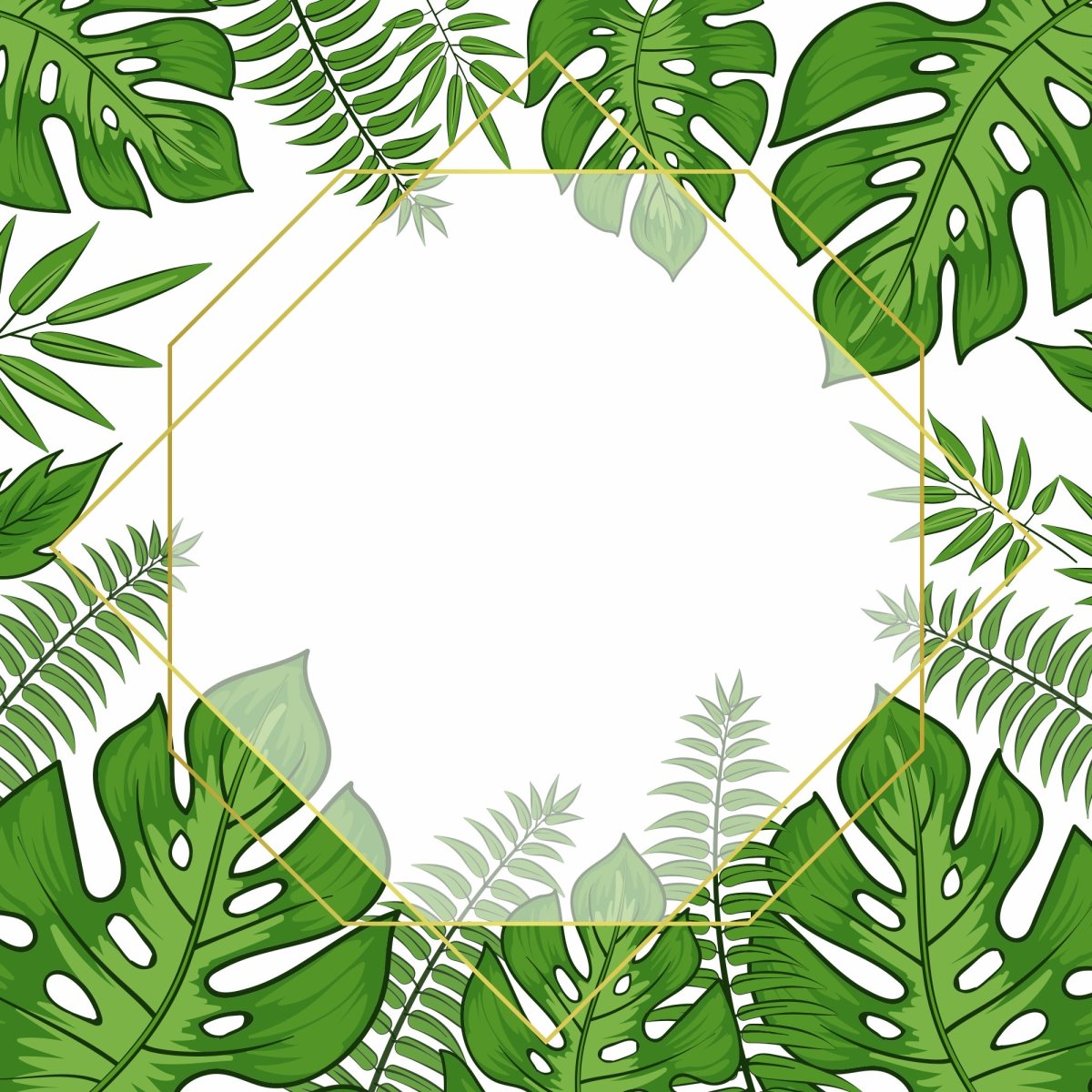 Тропические листья акварелью