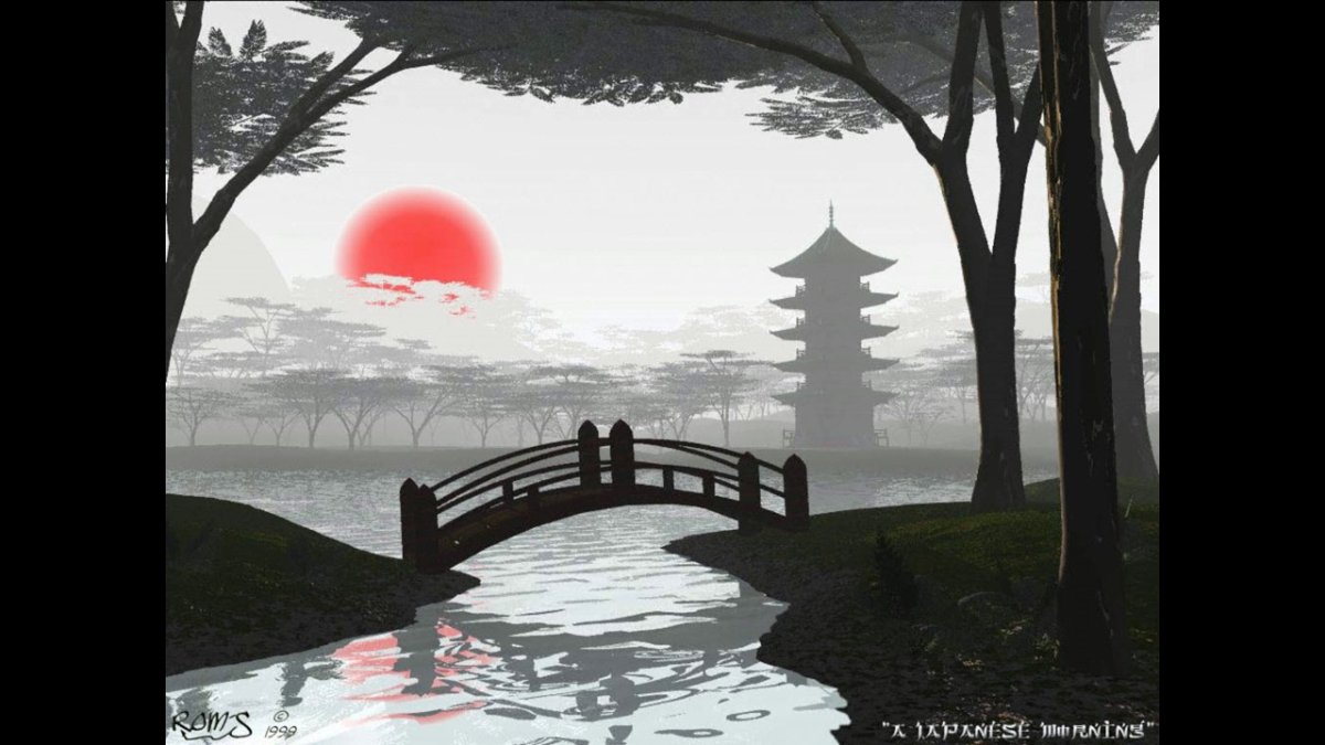 Векторные пейзажи в японском стиле