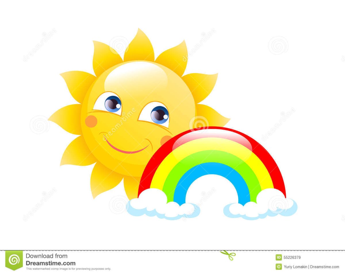 Радуга солнышко и облака