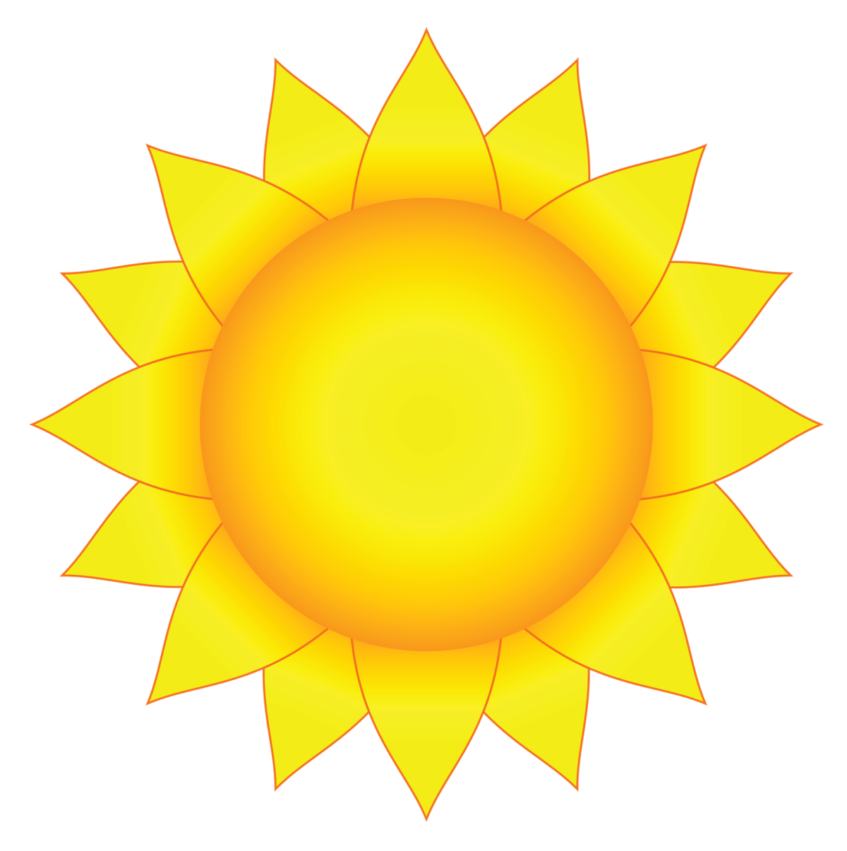 Солнце на белом фоне