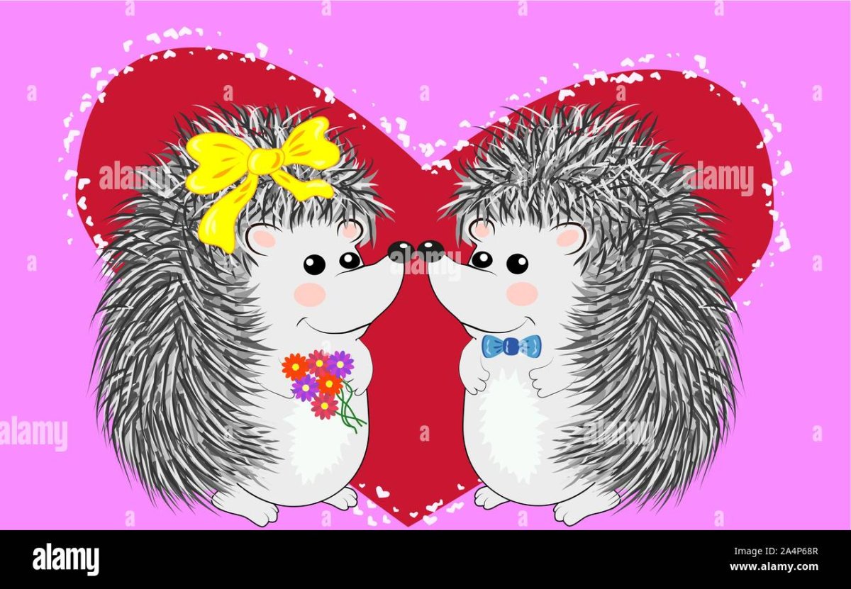 Влюбленные ежики с шариками