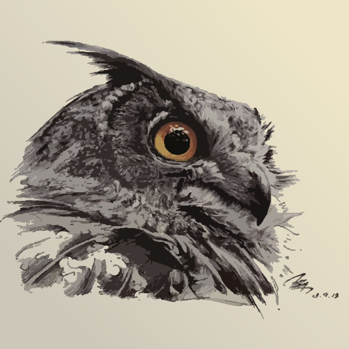 Филин эскиз тату реализм