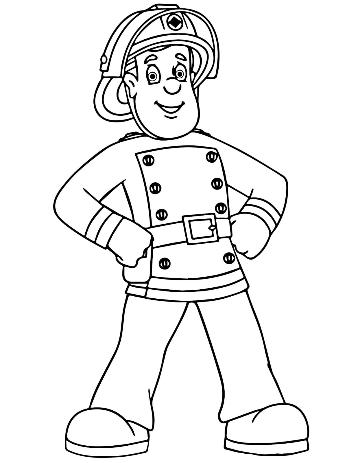 Раскраска пожарный для детей