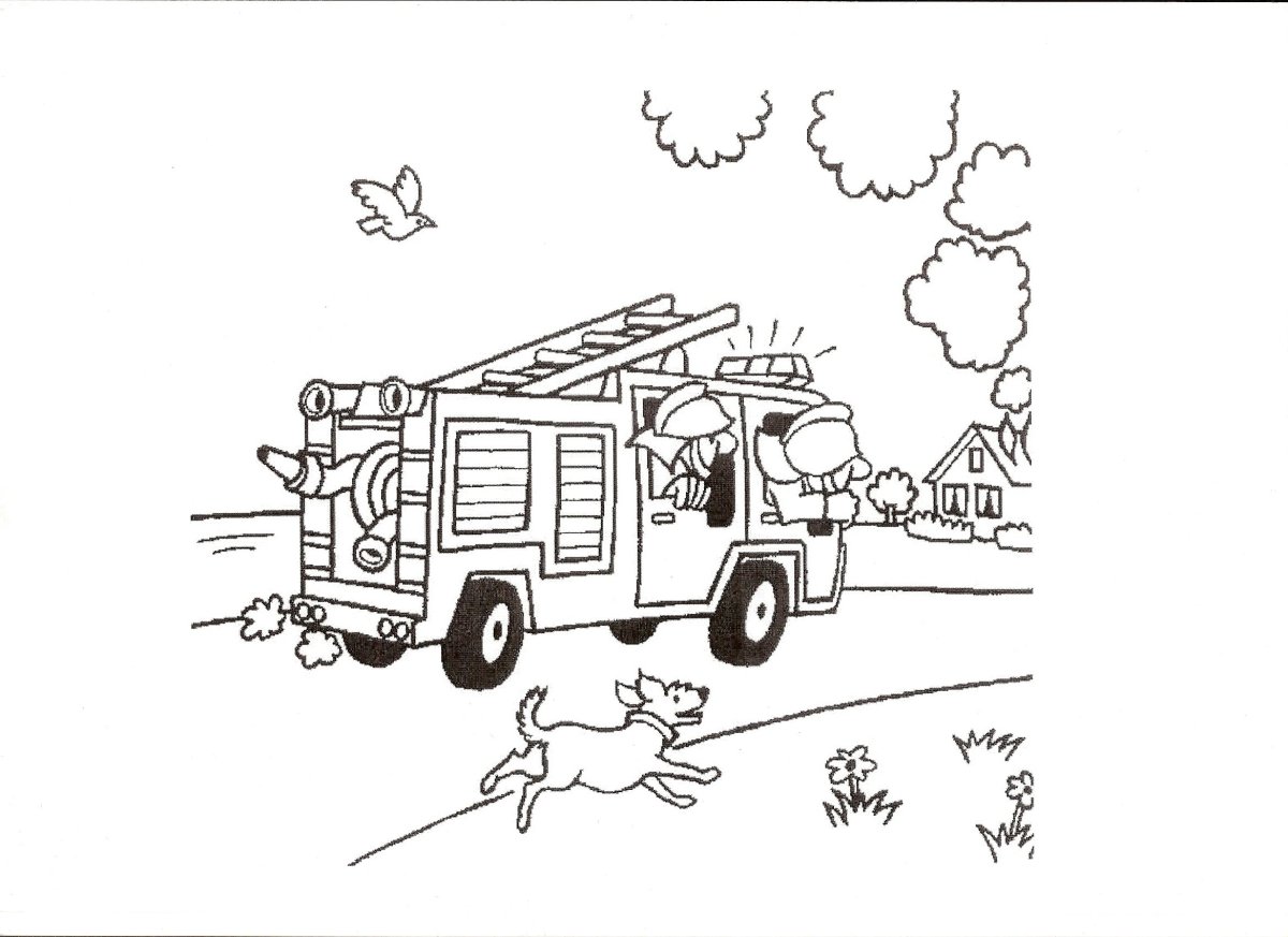Пожарник раскраска для детей