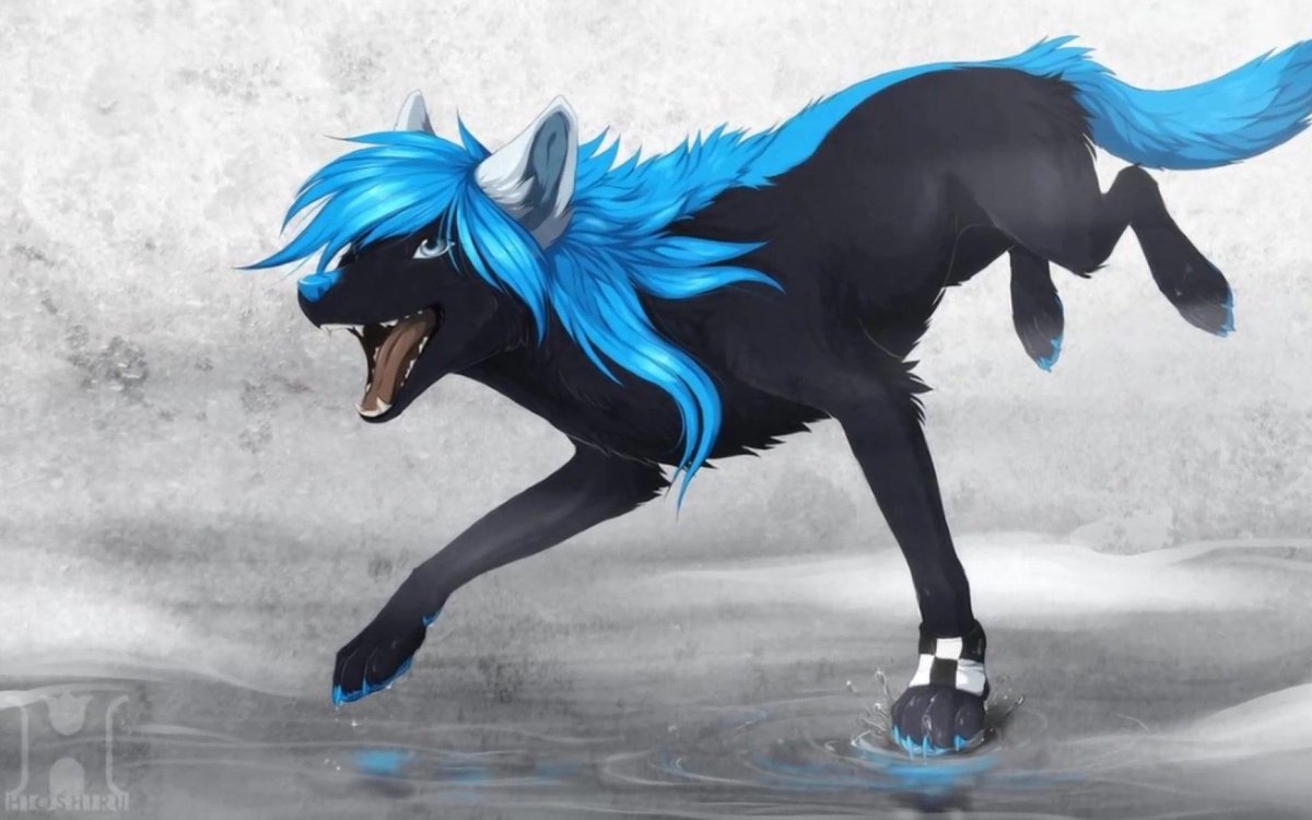 Голубой волк арт