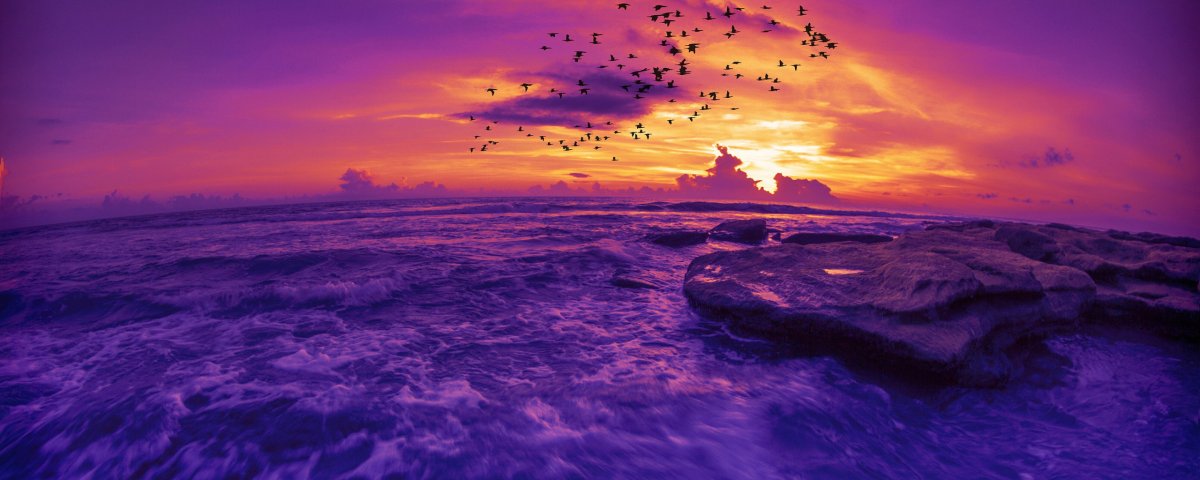 Эстетика небо вечером фиолетовое море