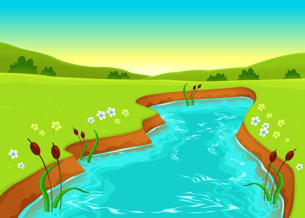 Река рисунок для детей