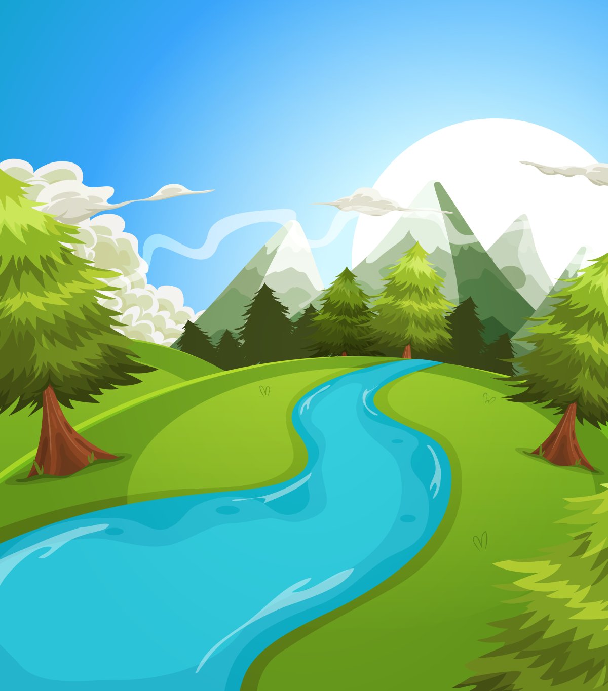 Речка рисунок для детей