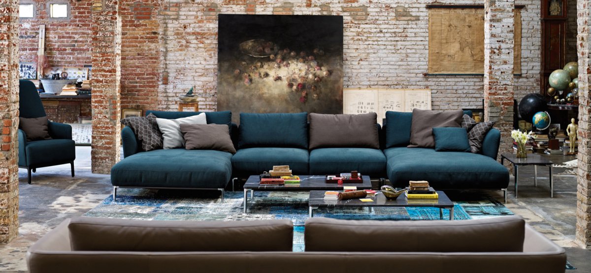 Диван лофт синий