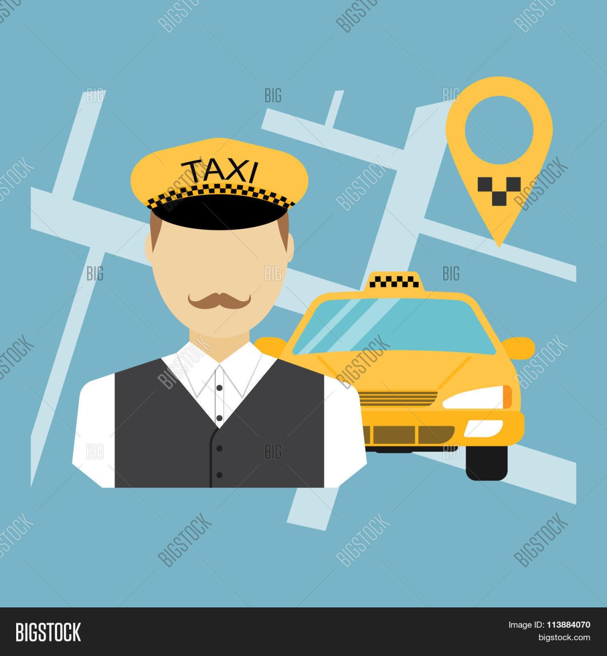 Водитель такси векторное изображение