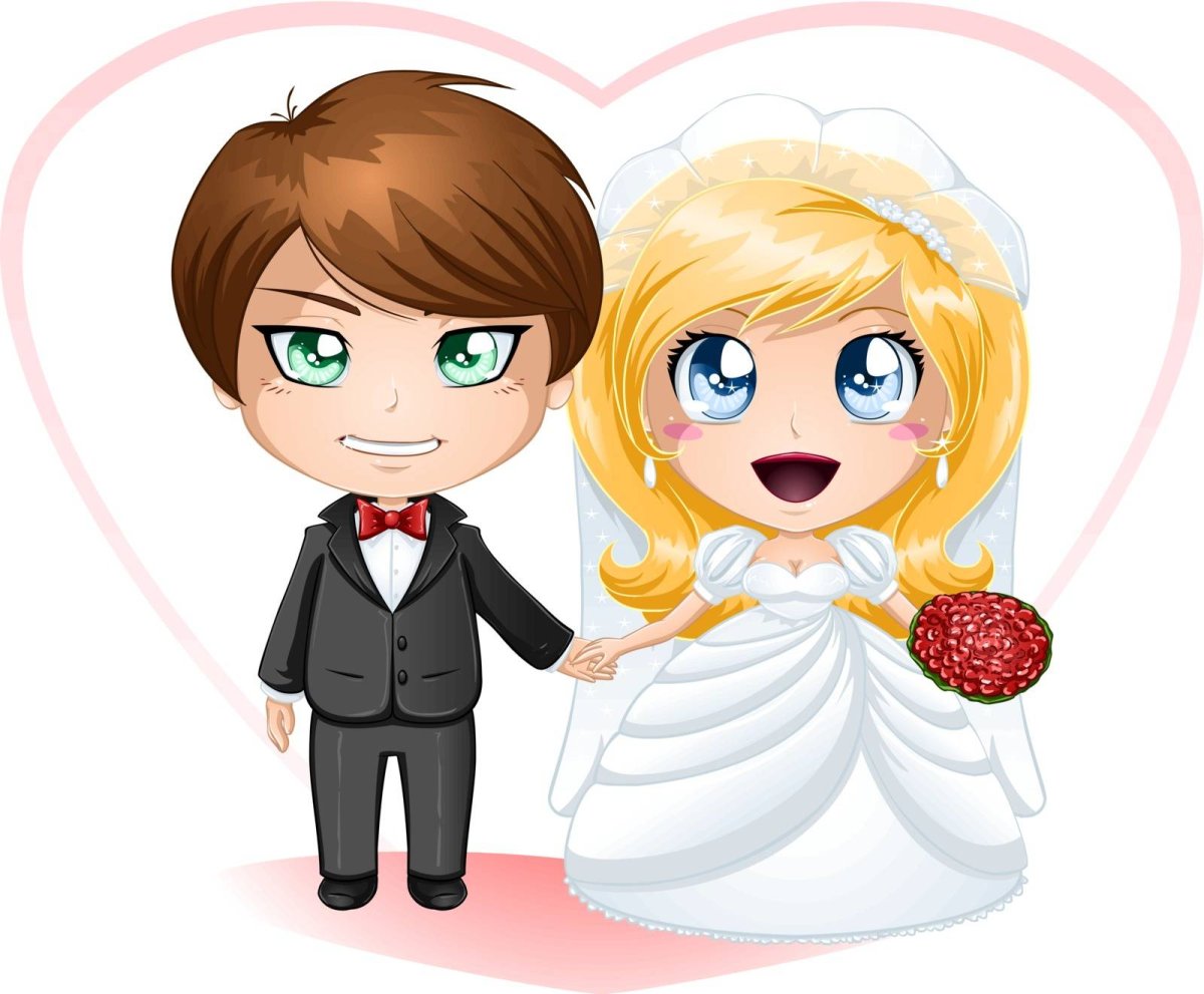 Жених и невеста иллюстрация