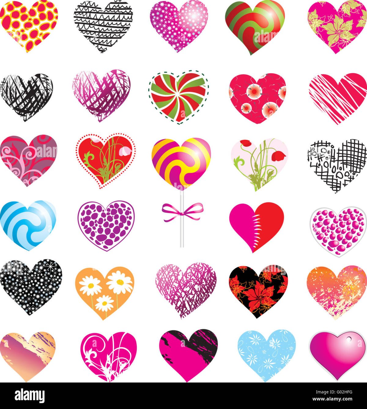 Наклейки сердечки разноцветные