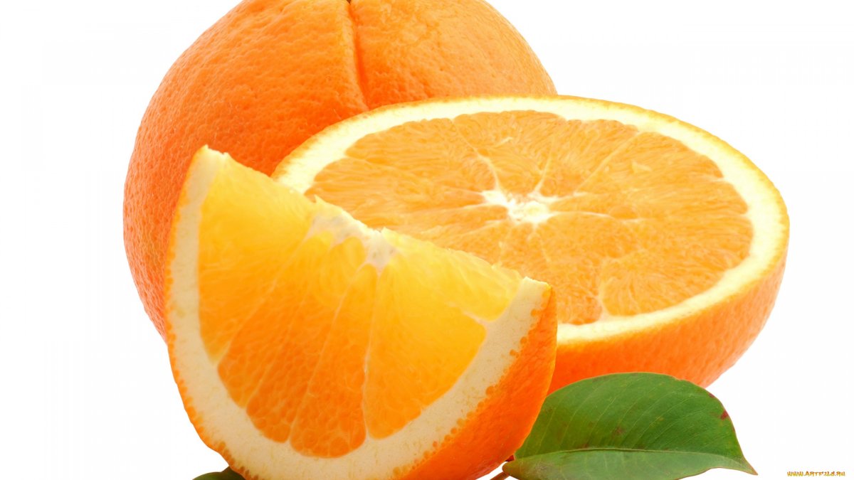 Дольки апельсина ПННА белом фоне