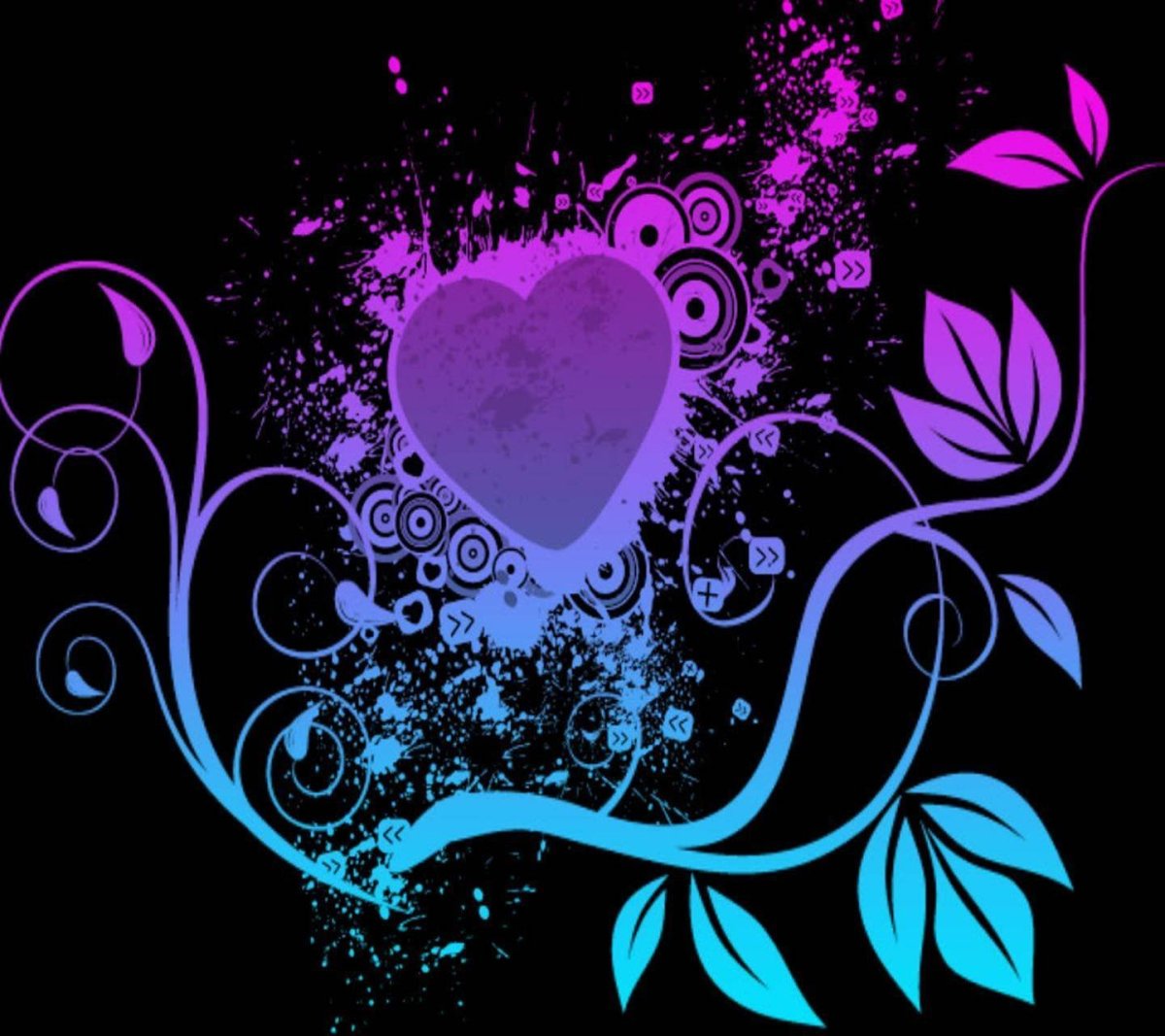 Фиолетовые сердечки обои