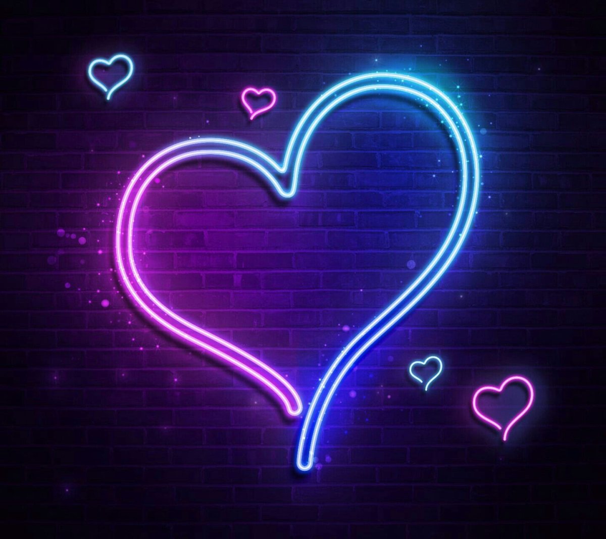 Красивые Неоновые сердечки