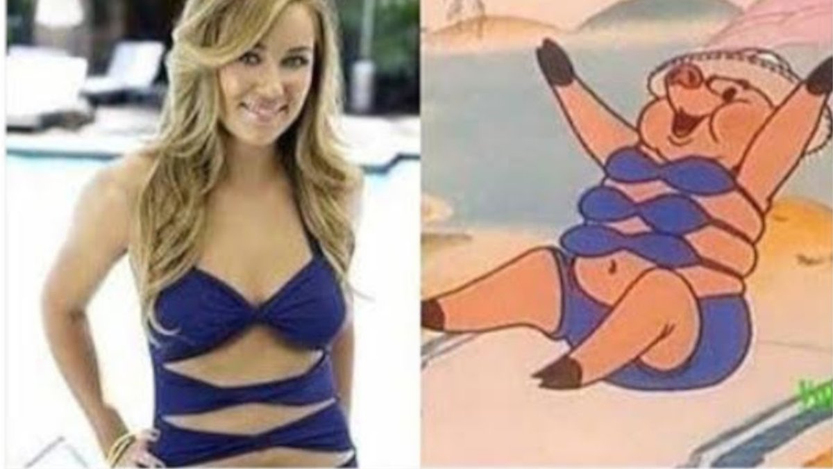 Свинья в купальнике из ну