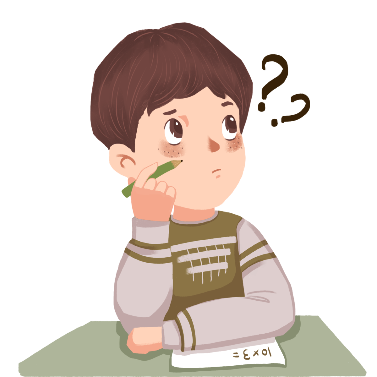 Мальчик думает