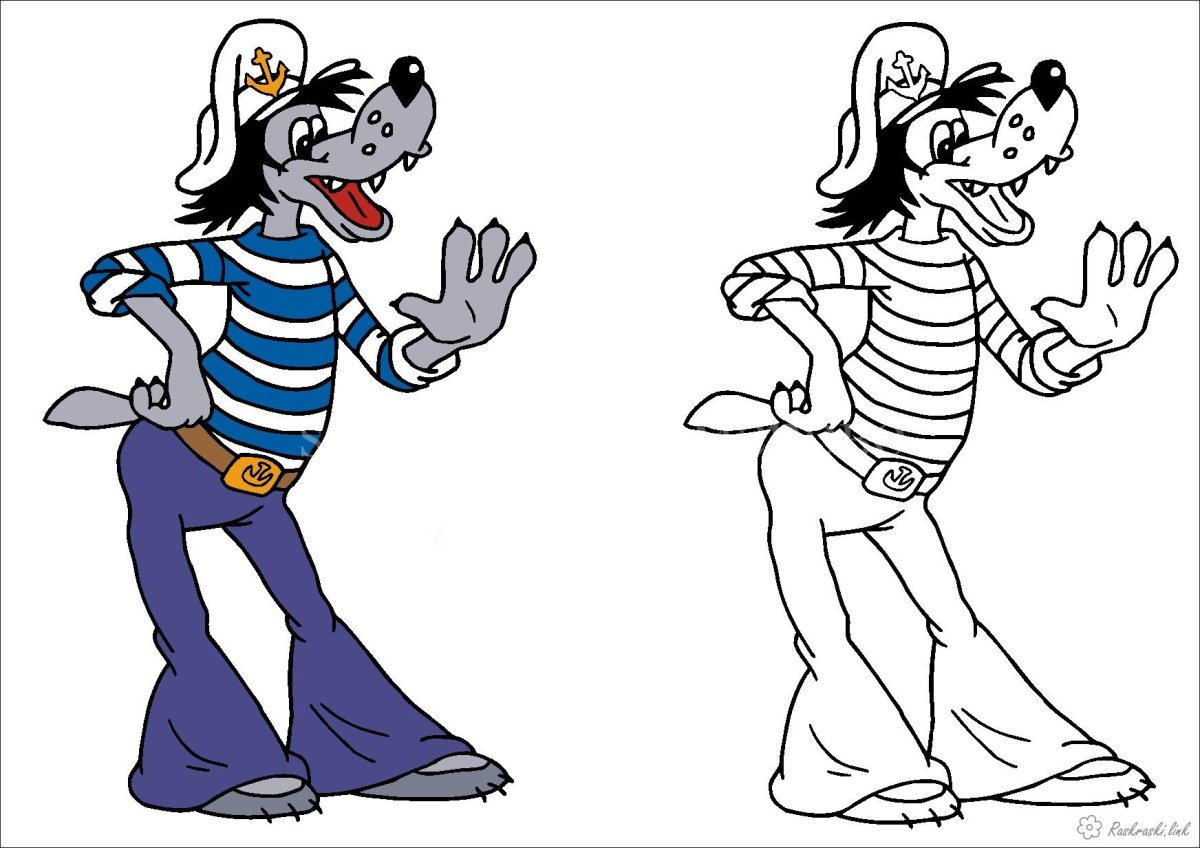 Волк из ну погоди разукрашка