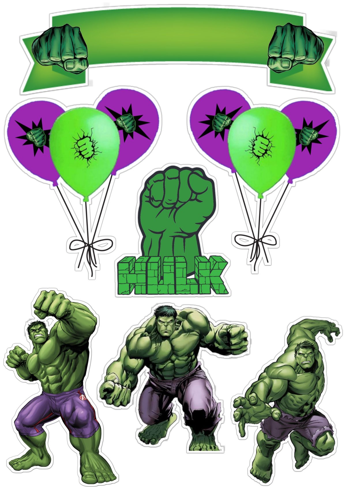 Халк рисунок на торт