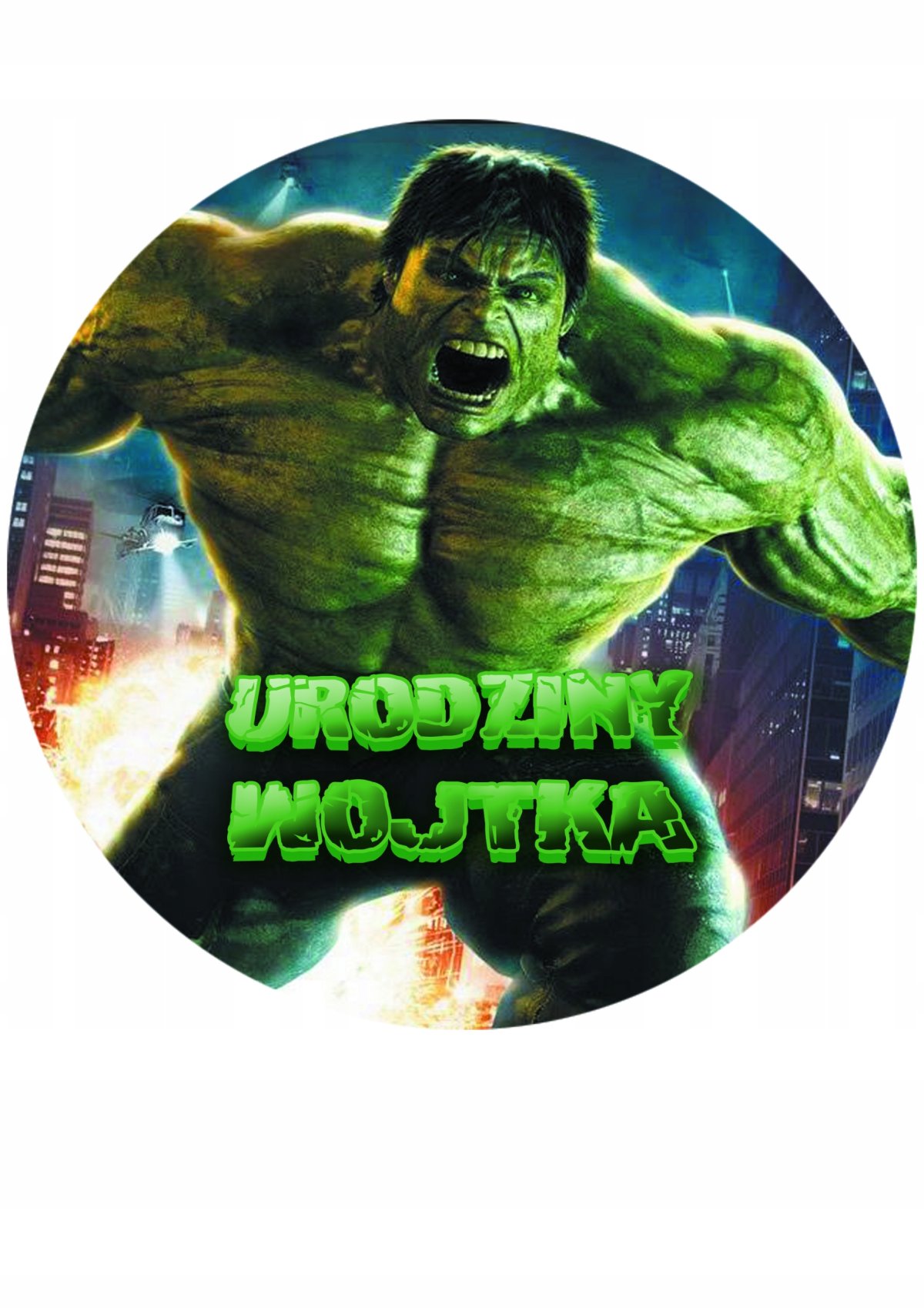 Лицо Халка на торте