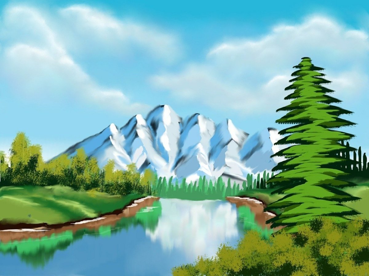 Горы рисунок