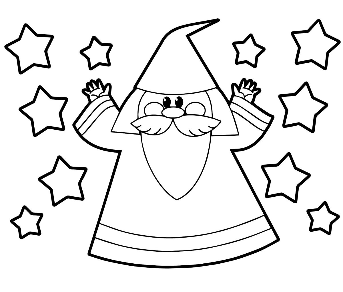 Волшебник раскраска для детей