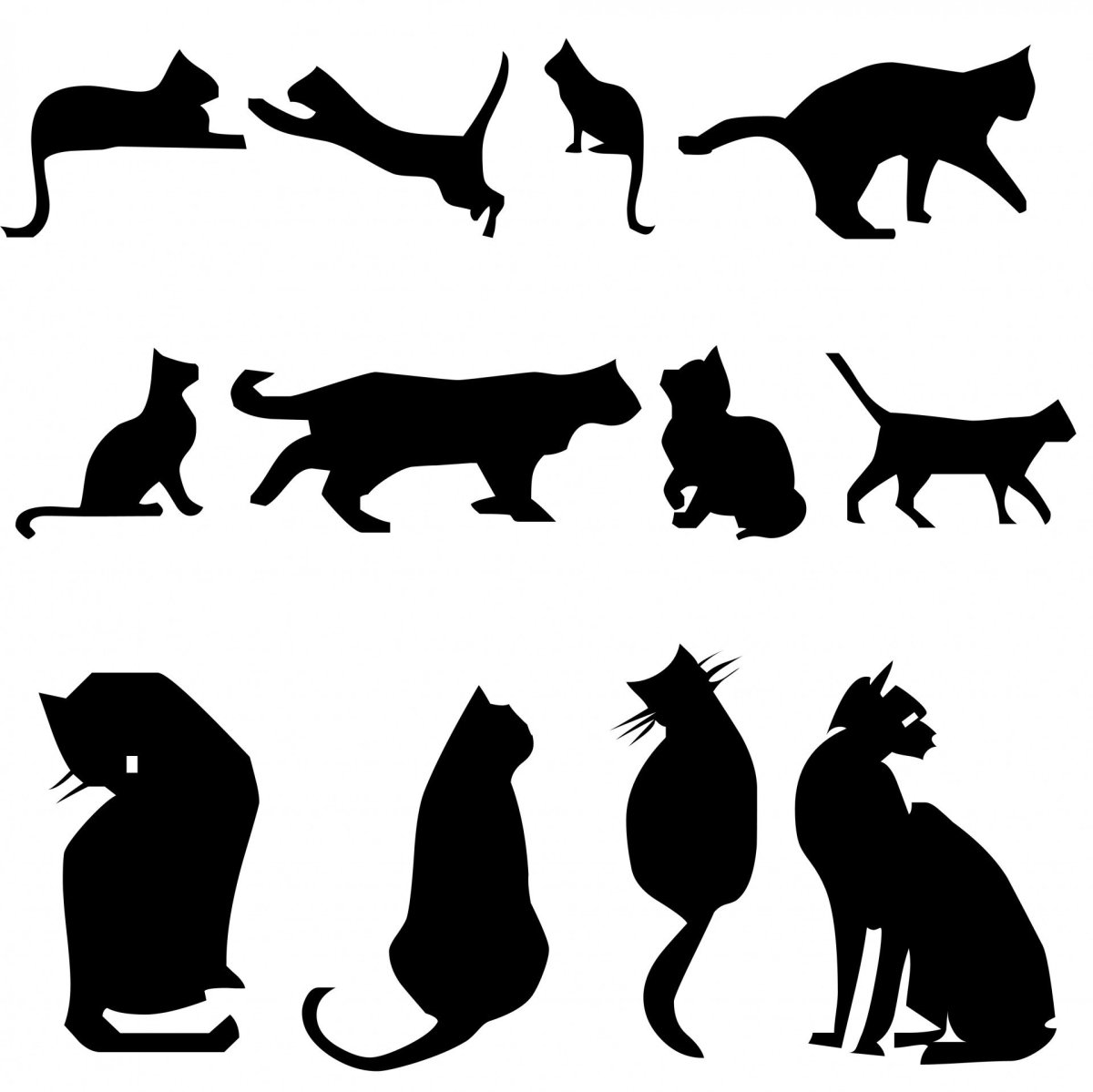 Силуэт сидящей кошки