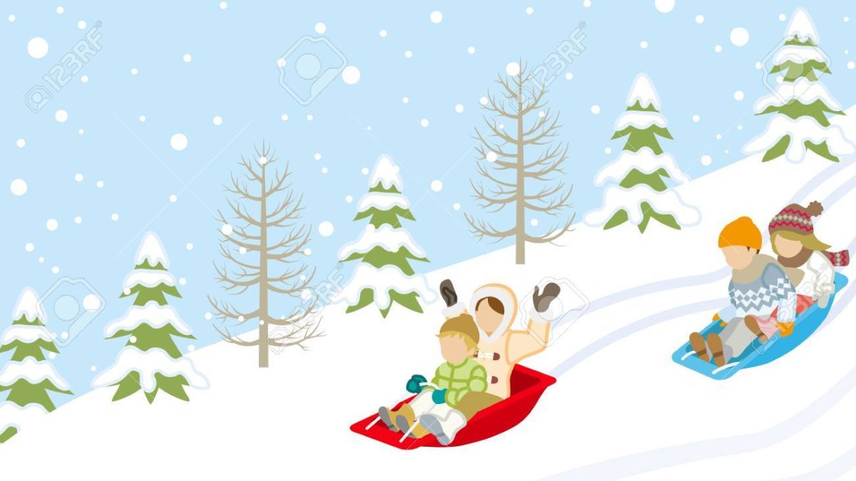 Зима горка вектор