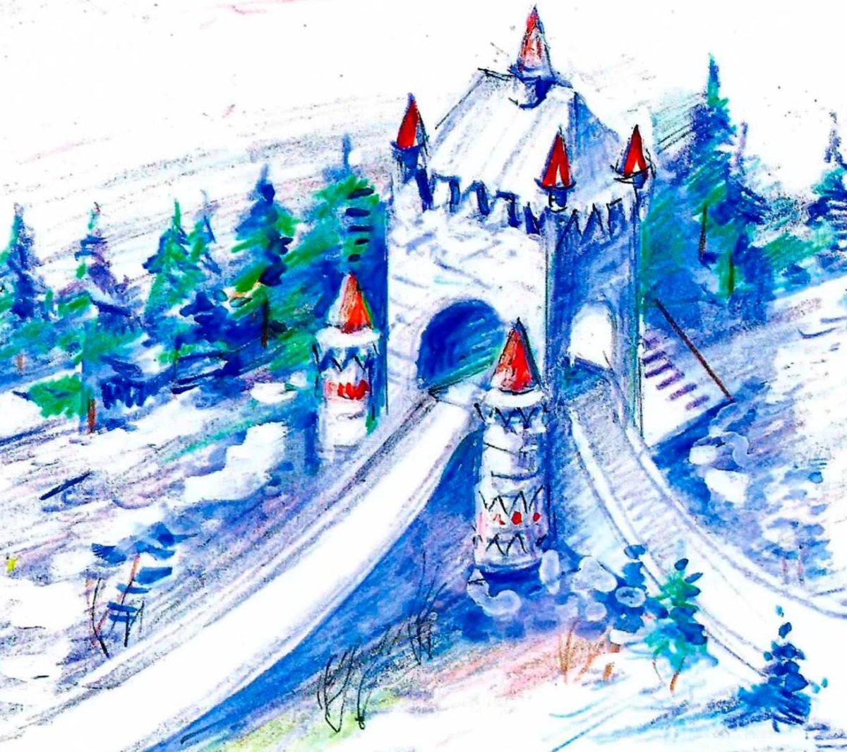 Эскиз зимнего городка