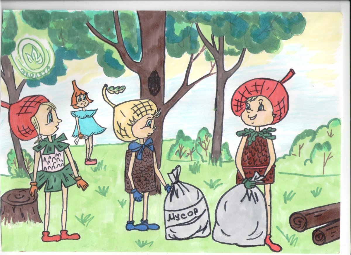 Рисунки по экологии для детей дошкольного возраста Эколята зимой