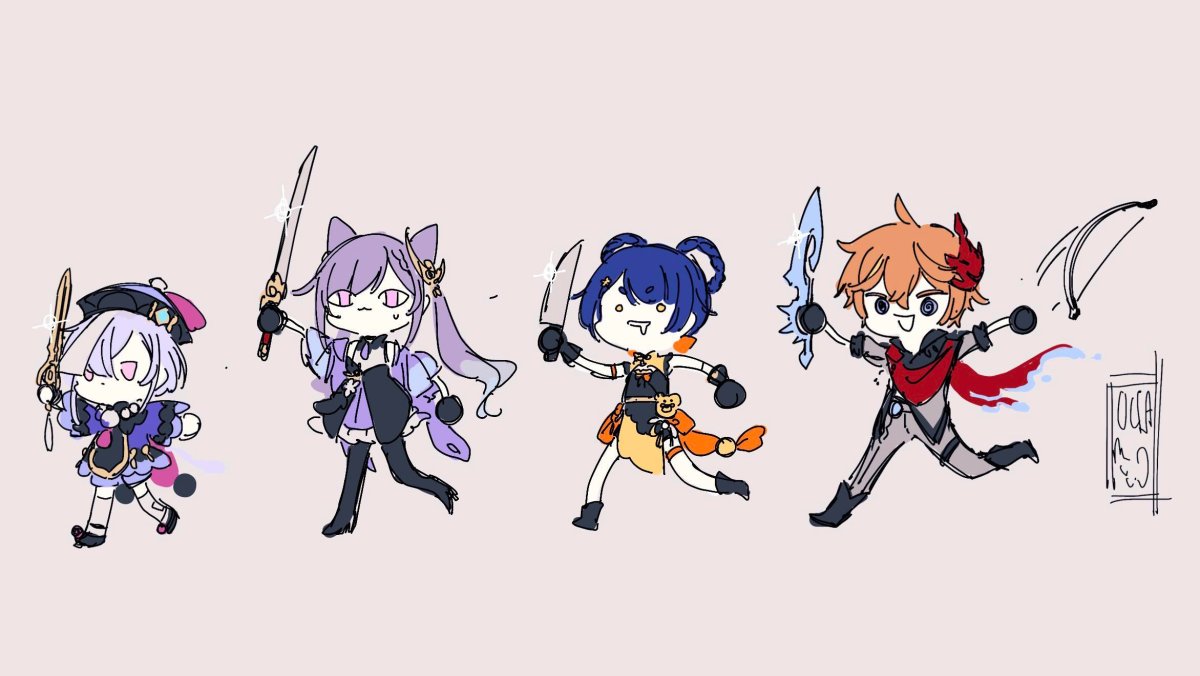 Чиби персонажи Геншин Импакт Чжун ли