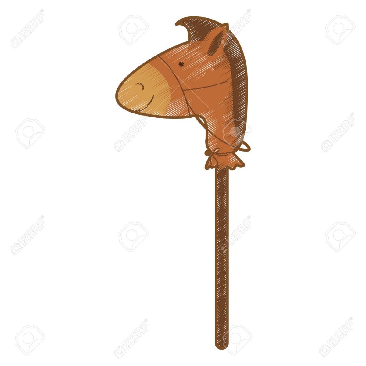 Лошадь на палке вектор