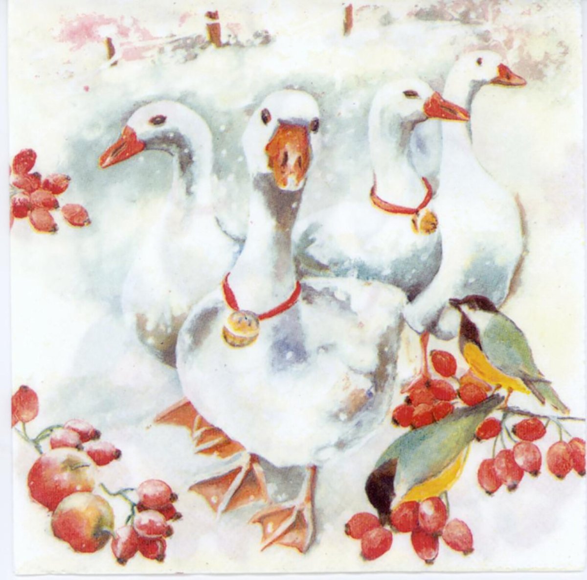 Салфетки для декупажа с гусем