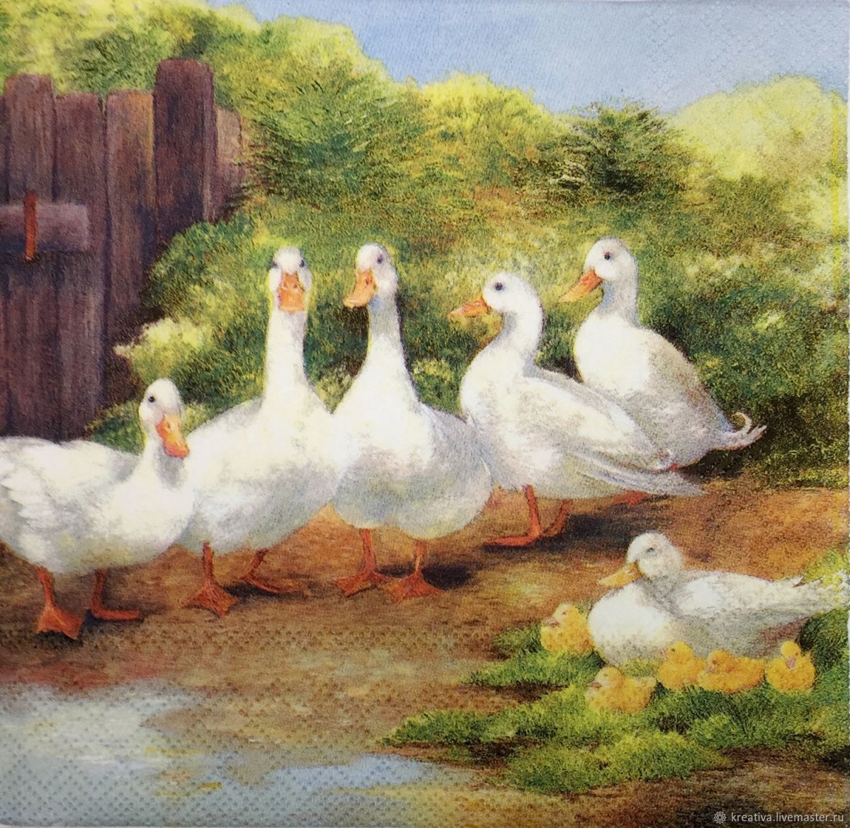 Салфетки для декупажа гуси