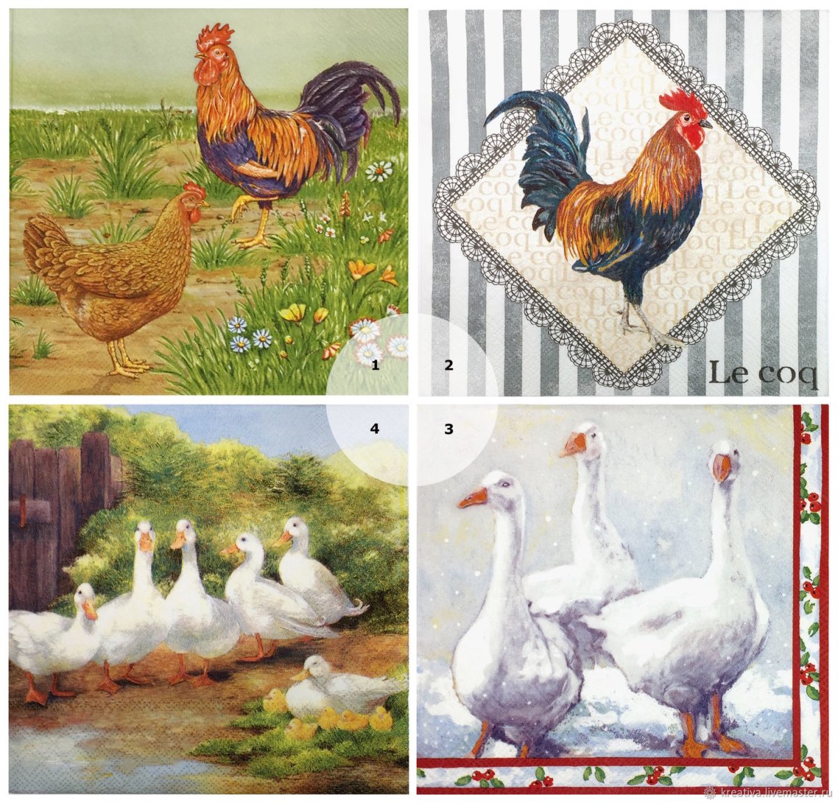 Салфетки для декупажа курицы