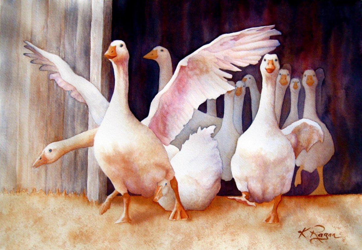 Гуси в живописи