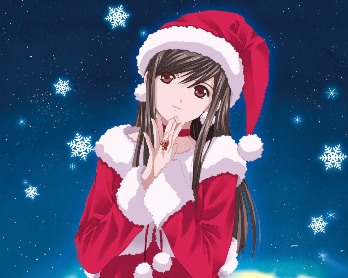Аниме девушки новый год
