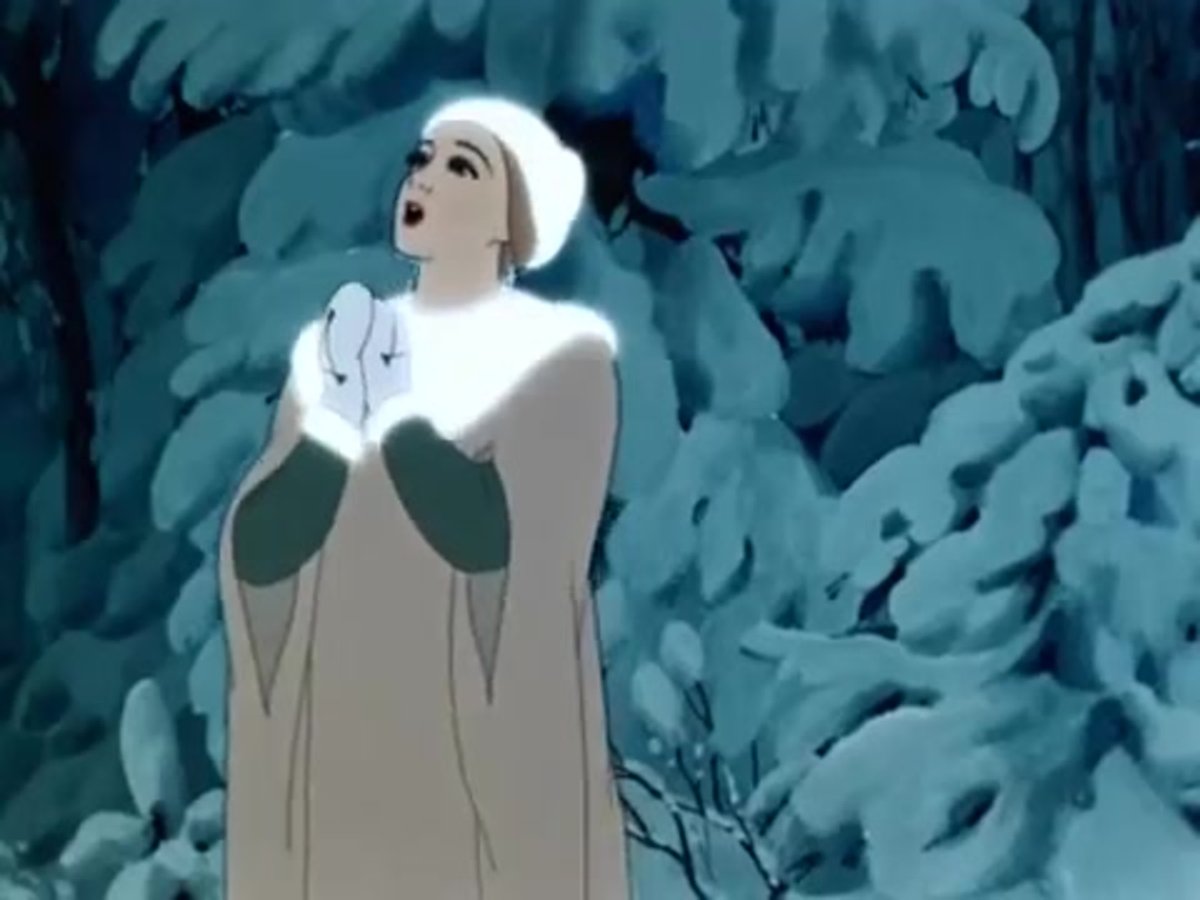 Снегурочка в мультяшном стиле