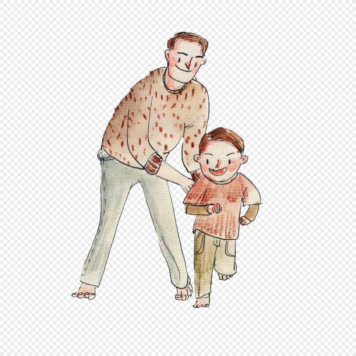 Папа и сын рисунок