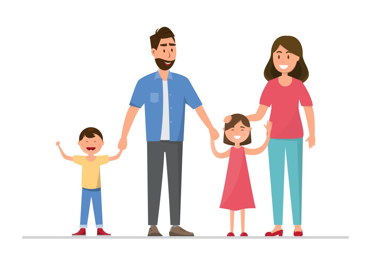 Семья папа нарисованные