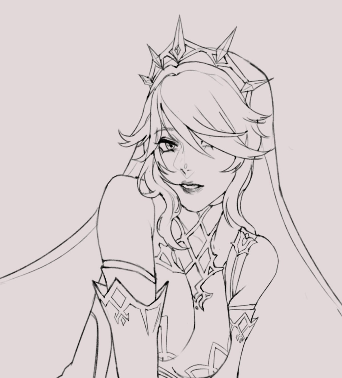 Альбедо Геншин набросок