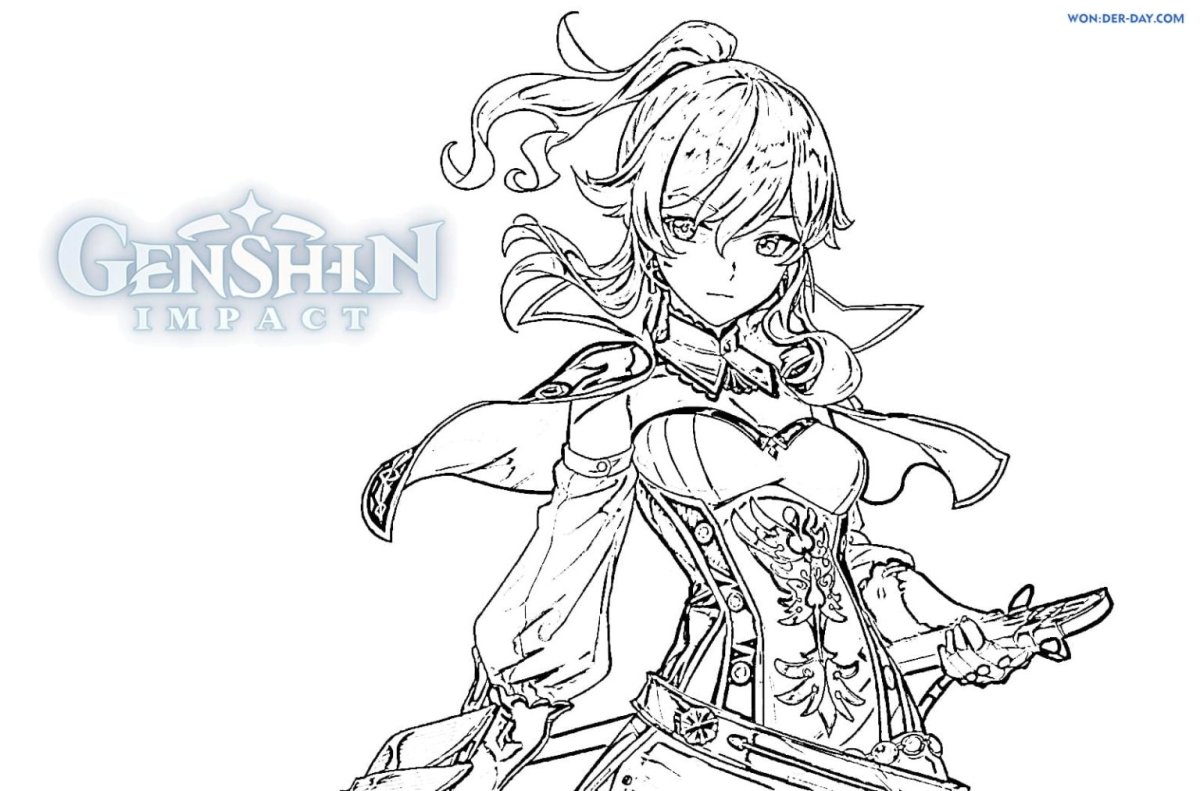 Сяо Геншин раскраска