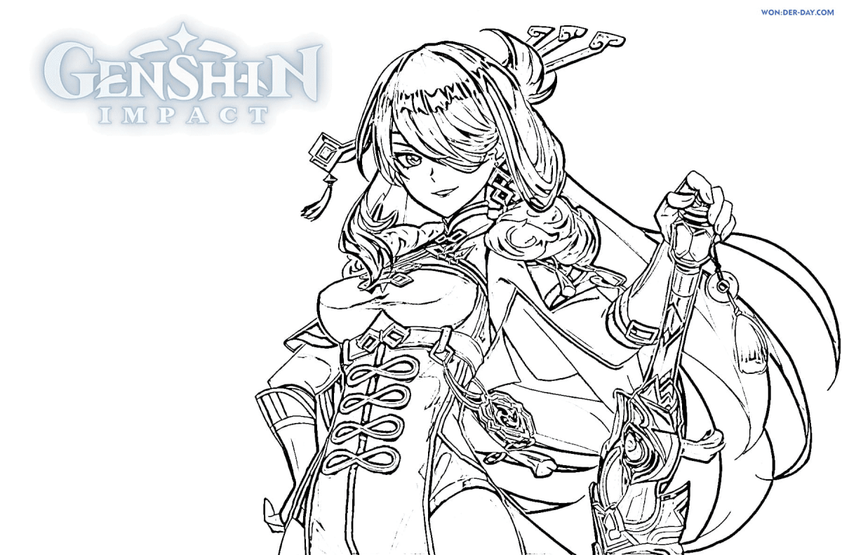 Раскраска Геншин Импакт