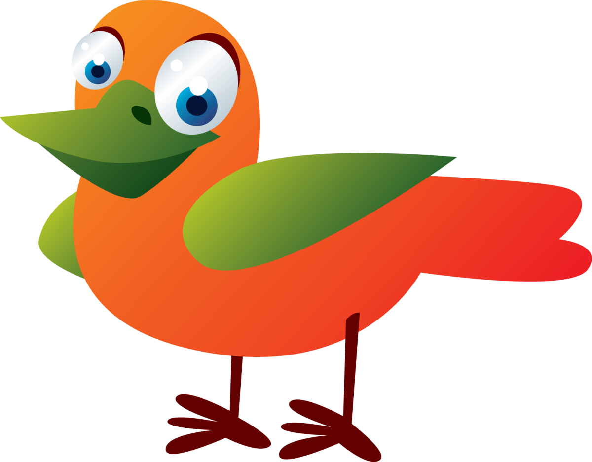 Мультяшная красная птичка