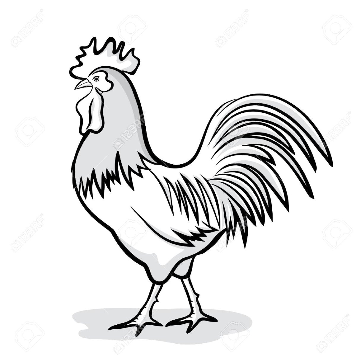 Трафарет петуха