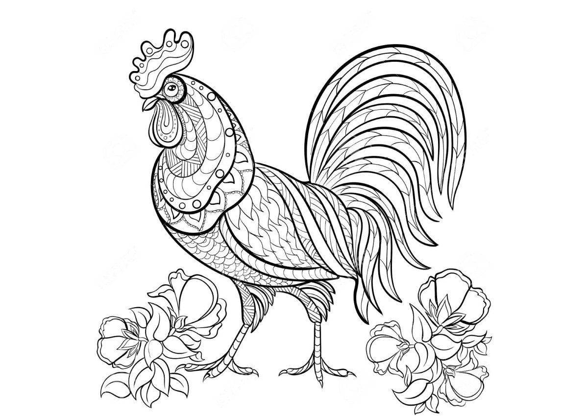 Силуэт петуха