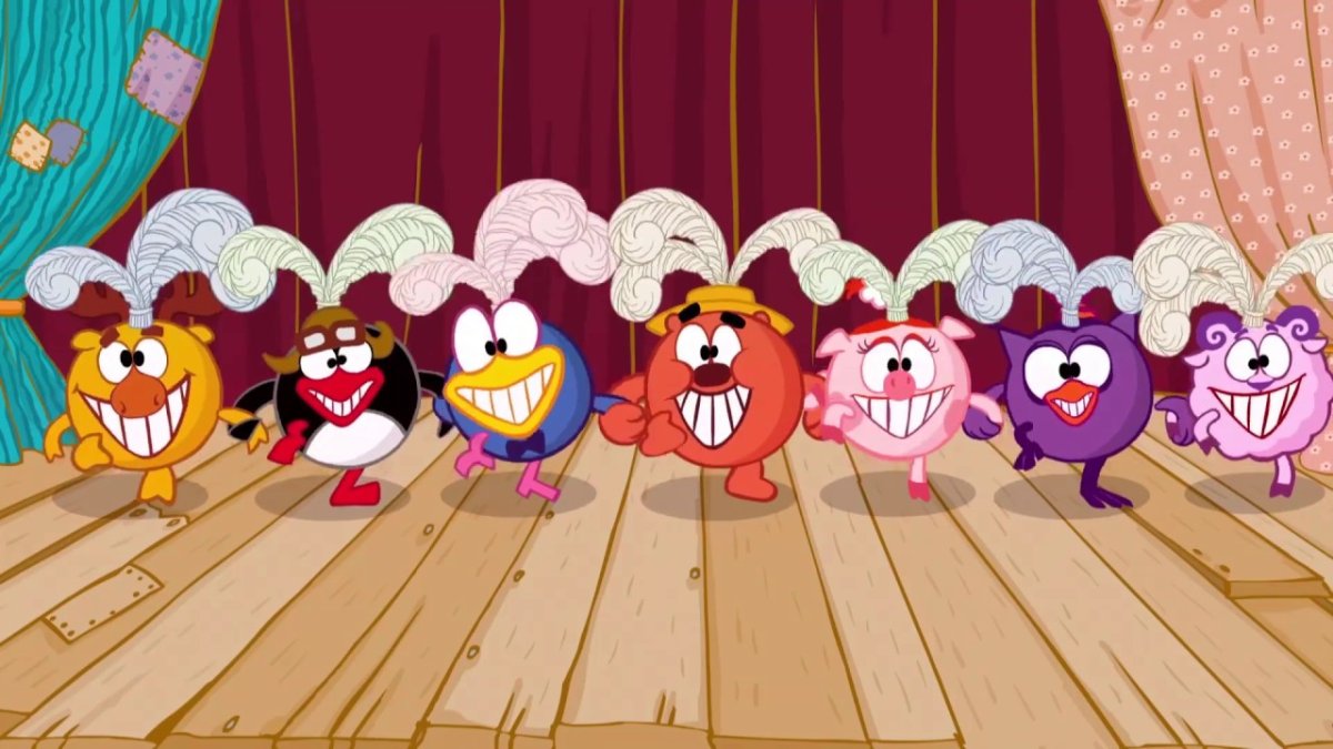 Смешарики Крош и Ежик и Бараш