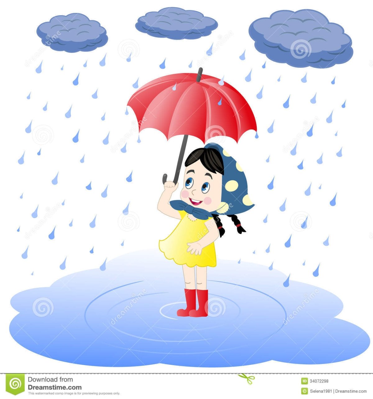 Дети с зонтиками осенью